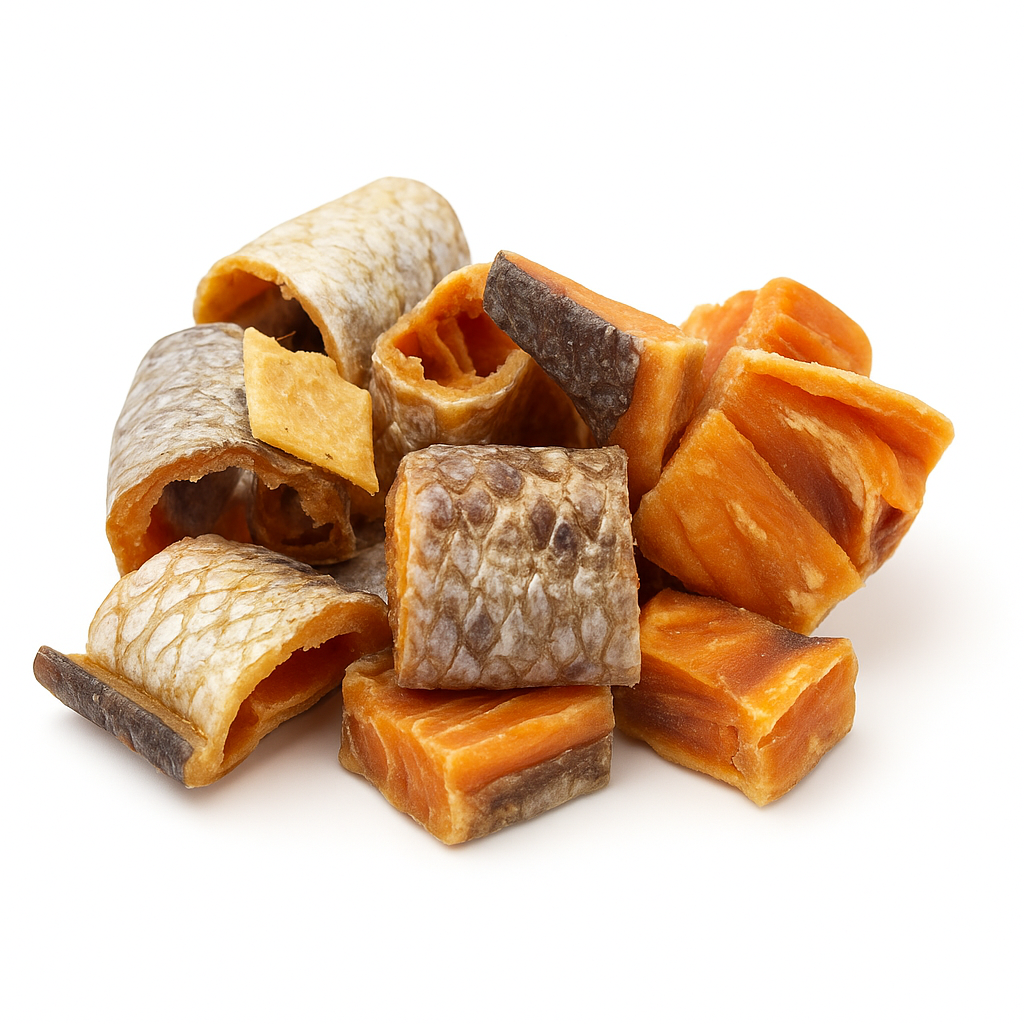 Air Dried Salmon Bites for Dogs – Tidal Bites Premium Salmon Meat & Skin, Single Ingredient Fish Treats, Bite-Sized, High in Omega-3, Healthy Training & Reward Snacks